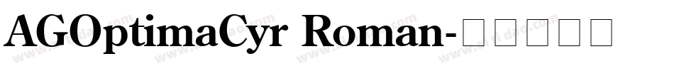 AGOptimaCyr Roman字体转换